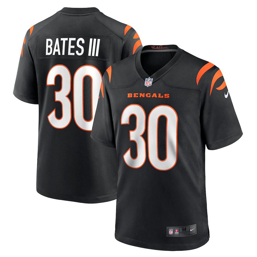 Men Cincinnati Bengals #30 Bates iii Nike Black Game NFL Jersey